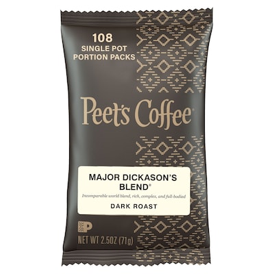 Peets Coffee Major Dickasons Blend Ground Coffee, Dark Roast, 18/Box (PCEMAJP25)