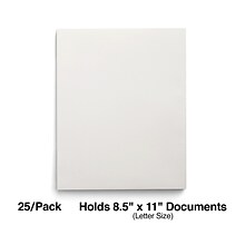 Staples Smooth 2-Pocket Paper Folder, White, 25/Box (50760/27537-CC)