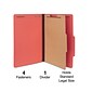 Quill Brand® 2/5-Cut Tab Pressboard Classification File Folders, 1-Partition, 4-Fasteners, Legal, Brown, 15/Box (747036)