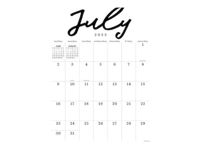 2023-2024 TF Publishing 22 x 17 Academic Monthly Wall Calendar, White/Black (AY24-8212)