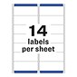Avery Easy Peel Inkjet Address Labels, 1-1/3" x 4", Clear, 14 Labels/Sheet, 25 Sheets/Pack (8662)