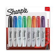 Sharpie Permanent Markers, Chisel Tip, Assorted, 8/Pack (38250)