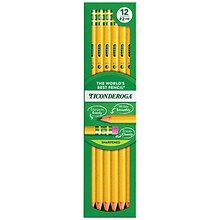 Ticonderoga Pre-Sharpened Wooden Pencil, 2.2mm, #2 Soft Lead, Dozen (X13806X)