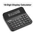 Staples 10-Digit Battery/Solar Powered Basic Calculator, Black (TR250/ST250-CC)