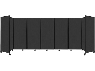 Versare The Room Divider 360 Freestanding Folding Portable Partition, 82H x 234W, Black Fabric (11