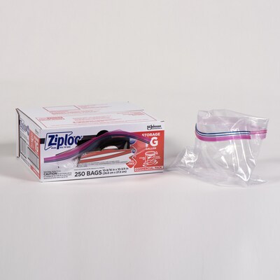 Ziploc Double Zipper Storage Bags, Gallon, 250 Bags/Carton (682257)