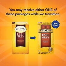 Twinings Earl Grey Tea Bags, 25/Box (TNA51728)