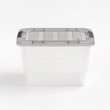 Iris 19 Quart Stack and Pull Plastic Latching Storage Bin, Clear (500206)