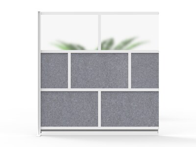 Luxor Modular Room Divider Add-On Wall, 70H x 70W, Gray/Frosted PET/Acrylic (MW-7070-XFCG)