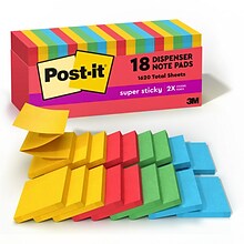 Post-it Super Sticky Pop-up Notes, 3 x 3, Playful Primaries Collection, 90 Sheet/Pad, 18 Pads/Pack
