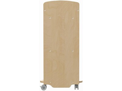 Flash Furniture Bright Beginnings Mobile 18-Section Storage Cart, 31.75"H x 33.25"W x 15.75"D, Natural Birch Plywood