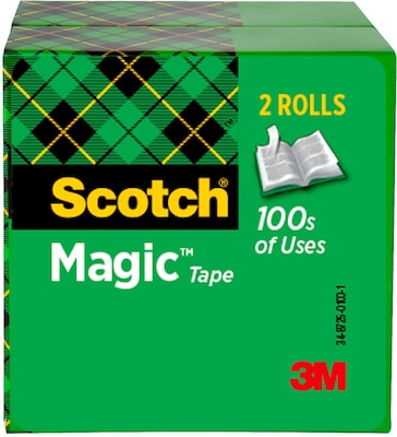 Scotch Magic Invisible Tape Refill,3/4 x 72 yds., 2 Rolls/Pack (810-2P34-72)