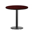 Flash Furniture 30L Laminate Round Table w/18W Round Table Height Base, Mahogany (XURD30MATR18)