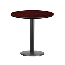 Flash Furniture 30L Laminate Round Table w/18W Round Table Height Base, Mahogany (XURD30MATR18)