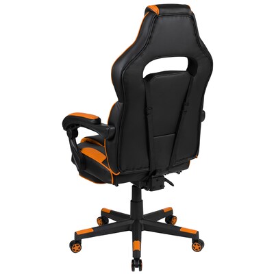 Flash Furniture X40 Ergonomic LeatherSoft Swivel Gaming Massaging Chair, Black/Orange (CH00288OR)