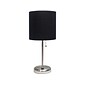Creekwood Home Oslo LED Table Lamp, Brushed Steel/Black (CWT-2012-BK)