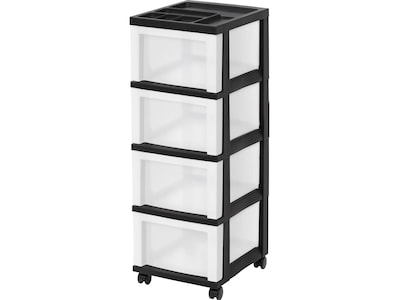Iris 4-Drawer Storage Cart, Black/Clear (585002)