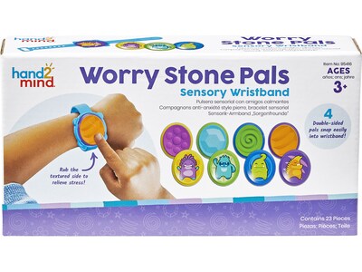hand2mind Worry Stone Pals Sensory Wristbands, 4/Pack (95416)