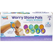 hand2mind Worry Stone Pals Sensory Wristbands, 4/Pack (95416)