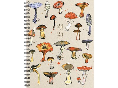 2024-2025 Willow Creek Mushrooms 6.5 x 8.5 Academic Weekly & Monthly Planner, Paper Cover, Multico