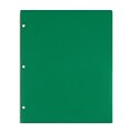 Staples 3-Hole Punched 2-Pocket Plastic Portfolio Folder, Green (ST52806-CC)