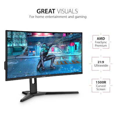 ViewSonic OMNI 34 Curved 144 Hz LCD Gaming Monitor, Black (VX3418-2KPC)