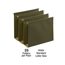 Staples Reinforced Box-Bottom Hanging File Folders, 3 Expansion, 1/5-Cut Tab, Letter Size, Standard