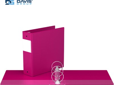 Davis Group Premium Economy 3 3-Ring Non-View Binders, Pink, 6/Pack (2314-43-06)