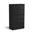 Quill Brand® HL8000 Commercial 5-Drawer Lateral File Cabinet, Locking, Letter/Legal, Black, 36W (21