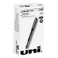 Uni Vision Rollerball Pen,Micro Point, Black Ink, Dozen (60106)