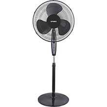 Optimus Oscillating F-1672BK Stand 3 Speed Fan with Remote, Black (OPSF1672BK)