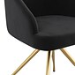 Martha Stewart Sora Fabric Swivel Stationary Office Chair, Black/Polished Brass (CH222119BKGLD)