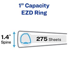 Avery Heavy Duty 1 3-Ring View Binders, One Touch EZD Ring, White 12/Pack (79199)