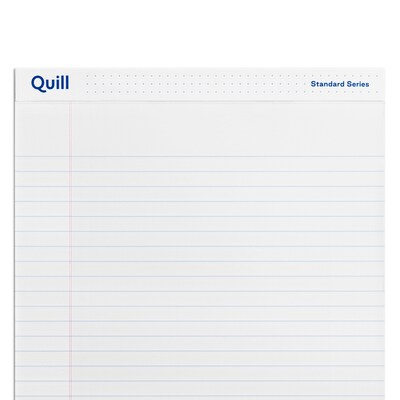 Quill Brand® Standard Series Legal Pad, 8-1/2" x 11", Wide Ruled, White, 50 Sheets/Pad, 12 Pads/Pack (742328)