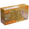 Ammex Professional X3 Powder Free Vinyl Gloves, Latex Free, Clear, Small, 100/Box (GPX342100)