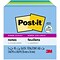 Post-it Recycled Super Sticky Notes, 3 x 3, Oasis Collection, 90 Sheet/Pad, 5 Pads/Pack (654-5SST)