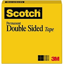 Scotch Permanent Double Sided Tape Refill, 1/2 x 36 yds., 12/Pack (665-12PK)