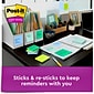 Post-it Recycled Super Sticky Notes, 3" x 3", Oasis Collection, 90 Sheet/Pad, 5 Pads/Pack (654-5SST)