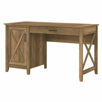 Bush Furniture Key West 54W Computer Desk with Keyboard Tray and Storage, Reclaimed Pine (KWD154RCP
