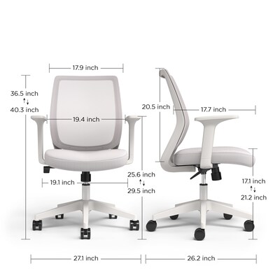 Staples® Essentials Ergonomic Fabric Swivel Task Chair, Gray (UN58149)