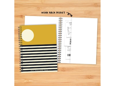2024-2025 Willow Creek Modern Sunset 6.5" x 8.5" Academic Weekly & Monthly Planner, Paper Cover, Black/Yellow (47750)