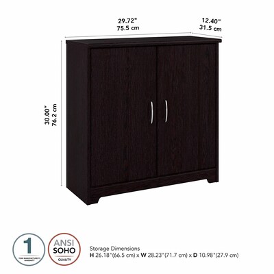 Bush Furniture Cabot Small Storage Cabinet with Doors, Espresso Oak (WC31898)
