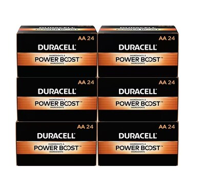 Duracell Coppertop AA Alkaline Battery, 144/Carton (MN1500BKD)