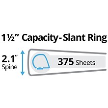 Avery Durable 1 1/2 3-Ring Non-View Binders, Slant Ring, Blue (27351)