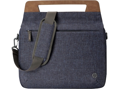 HP Renew Laptop Slim Briefcase, Heather Blue/Brown Fabric/Faux Leather (1A215AA#ABL)