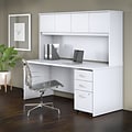Bush Business Furniture Studio C 72W Office Desk with Hutch and Mobile File Cabinet, White (STC011W