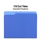 Staples File Folders, 1/3-Cut Tab, Letter Size, Blue, 100/Box (ST224527-CC)