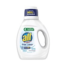 All Ultra Free Clear Liquid Detergent, Unscented, 36 oz. Bottle, 6/Carton (DIA73943)