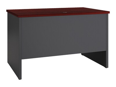 Hirsh 48W Single-Pedestal Computer Desk, Charcoal/Mahogany (20540)