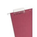 Smead Hanging File Folders, 1/5-Cut Adjustable Tab, Letter Size, Maroon, 25/Box (64073)